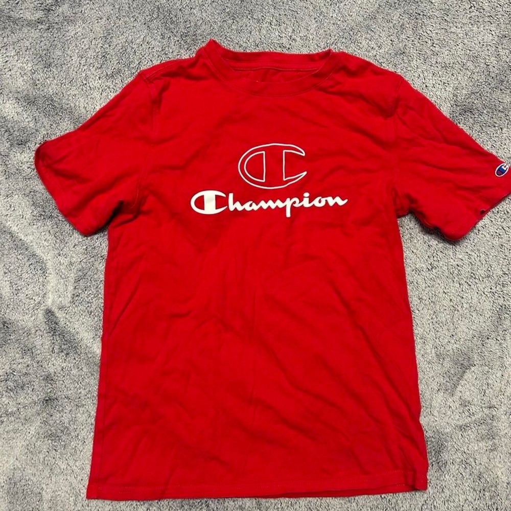 Champion Kids Red Logo T-Shirt Size Large 14/16